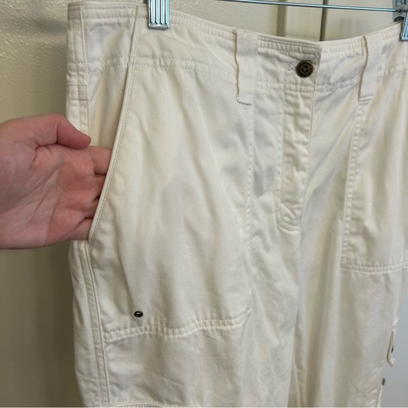 Ralph Lauren White Cargo Pants Women’s Size 10 100% Cotton - Picture 4 of 11